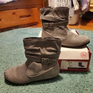 Gray short boots